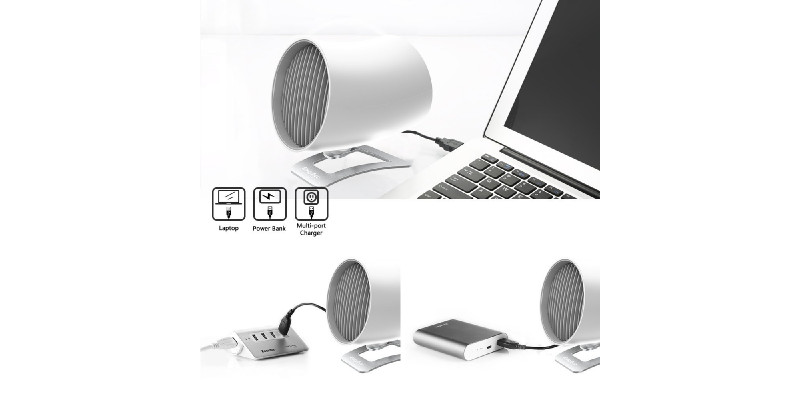 Mini Doppelblatt Ventilator mit USB-Anschluss und Touch-Bedienung