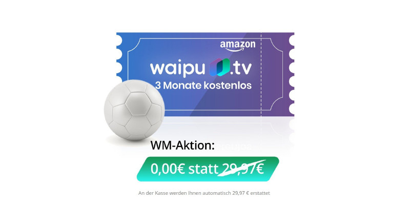waipu.tv 3 Monate lang kostenlos nutzen - gratis Gutscheincode im Wert vom 29,97€