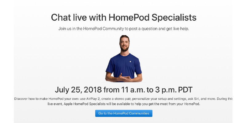 Apple-Event: Live-Chat mit HomePod-Spezialisten am 25. Juli