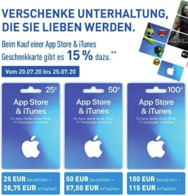 Bonusguthaben für iTunes-Karten: Diese Woche 15 Prozent extra bei Aldi Nord