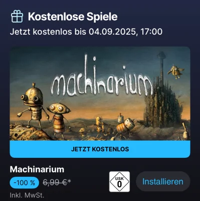 „Machinarium“ für iOS, iPadOS & Windows gibt es kostenlos im Epic Games Store