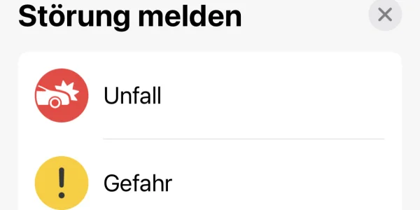 Unfälle & Gefahren können nun auch in Deutschland in der Karten-App gemeldet werden