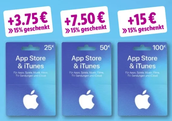 Wieder da: Bis zum Wochenende 15 Prozent Bonusguthaben für iTunes-Karten bei LIDL