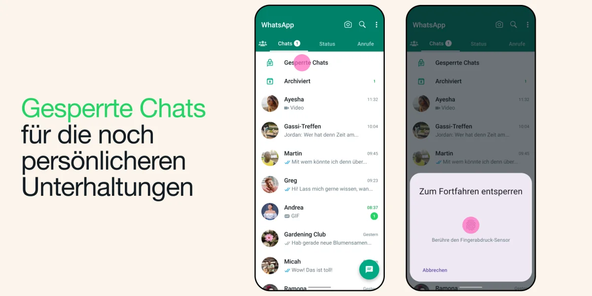 WhatsApp ab sofort mit Chatsperre für noch mehr Privatsphäre