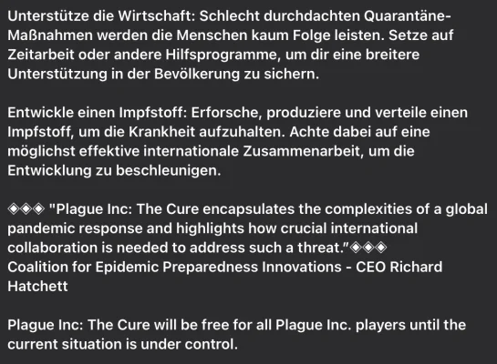 "The Cure": Add-On für Plague Inc. aktuell kostenlos via Update