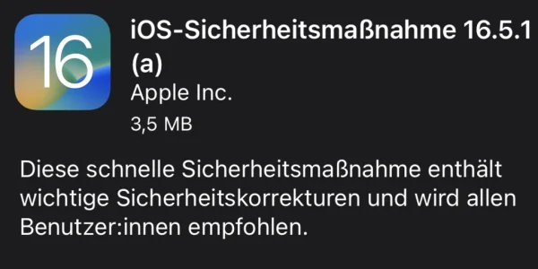 iOS 16.5.1 (a) & iPadOS 16.5.1 (a): Apple veröffentlicht wichtige Sicherheitsupdates