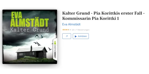 3,99 Euro gespart: Hörbuch "Kalter Grund" von Eva Almstädt derzeit kostenlos bei iTunes
