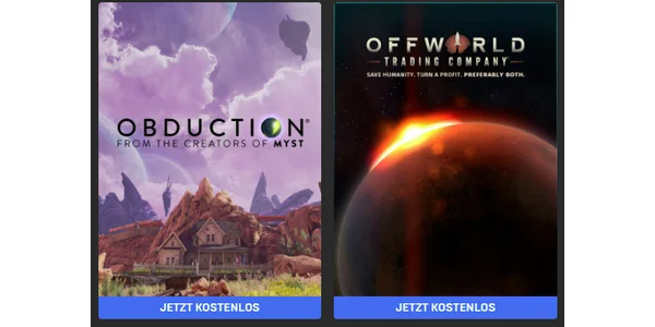 "Offworld Trading Company" (Windows) & "Obduction" (Windows & Mac) kostenlos im Epic Games Store