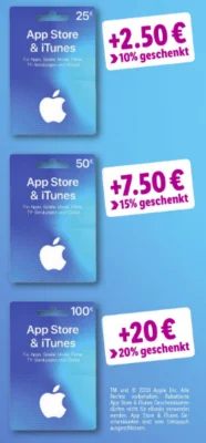 Bonusguthaben für iTunes-Karten: 15% bei Netto & Penny, bis zu 20% bei LIDL (Update: bis zu 20% bei Rossmann)