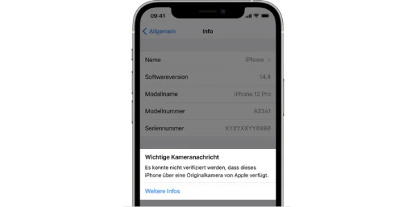 Nach Reparatur der Kamera: iPhone 12 warnt unter iOS 14.4 seinen Besitzer vor nicht originalen Ersatzteilen