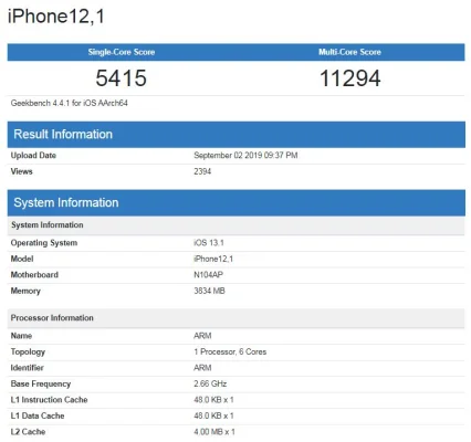 iPhone 11: Erste Benchmarks & Angaben zur Hardware im Netz aufgetaucht