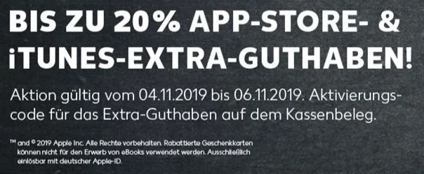 Bonusguthaben für iTunes-Karten: Bis zu 20 Prozent extra bei LIDL, Kaufland & Rossmann