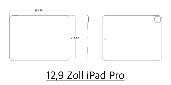 OLED iPad Pro: CAD-Zeichnungen zeigen das neue, dünne Design