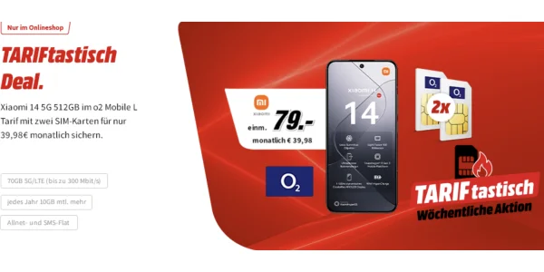 Neuheit: Xiaomi 14 + Tablet + 2 Rufnummern mit je 70 GB Daten für 39,98 € monatlich