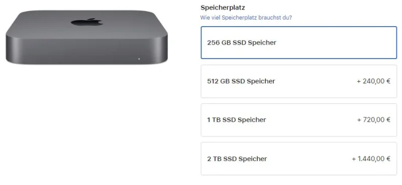 Apple senkt Preise für SSD-Speicher für Mac mini, MacBook Air & MacBook Pro
