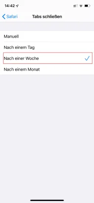 iOS 13, Tabs in Safari automatisch schließen