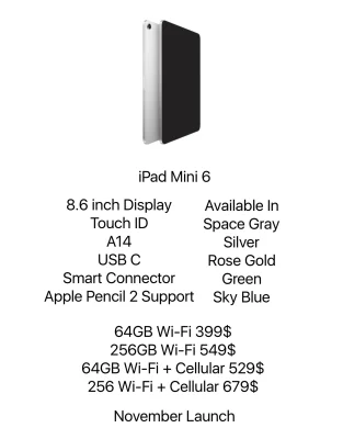 iPad mini 6: Leaker nennt Verkaufsstart, Preis & technische Details