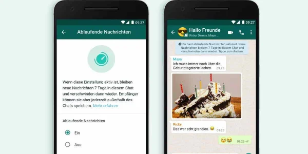 Selbstlöschende Nachrichten: WhatsApp erweitert Einstellungsmöglichkeiten