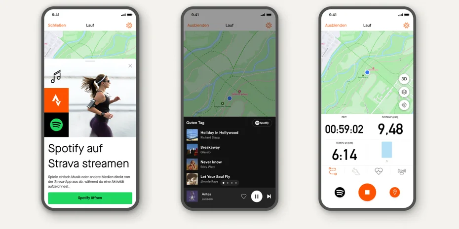 Spotify kann ab sofort über Strava gesteuert werden