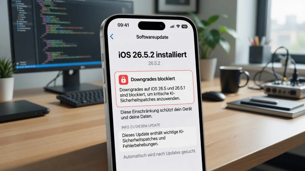 Apple sperrt Downgrades auf iOS 26.5 und iOS 26.5.1