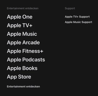 Apple strukturiert seine Webseite um: Neue Menüs & Kategorien