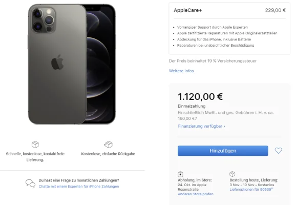 Lieferzeiten steigen an: iPhone 12 & iPhone 12 Pro werden teilweise erst Mitte November verschickt