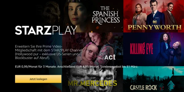 STARZPLAY: Amazon Channel für nur 99 Cent/Monat für 3 Monate testen