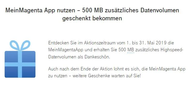 Telekom verschenkt im Mai 500 MB Datenvolumen an Privatkunden
