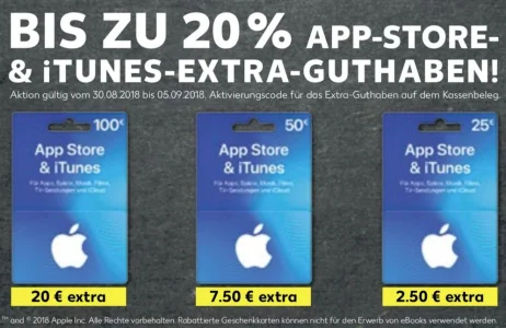 iTunes-Karten mit bis zu 20 Prozent Bonus-Guthaben bei Kaufland