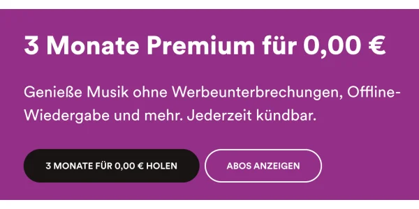 Spotify Premium gibt es für Neukunden drei Monate kostenlos