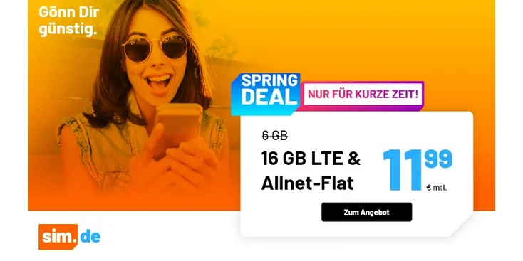 16 GB LTE Allnet-Flat für 11,99 Euro: Nur noch im Mai verfügbar