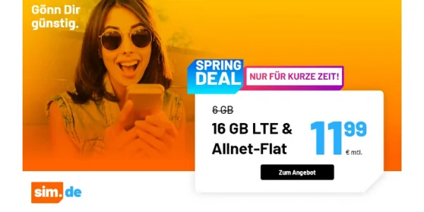 16 GB LTE Allnet-Flat für 11,99 Euro: Nur noch im Mai verfügbar