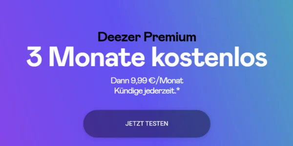 Deezer Music Premium & Audiobooks by Deezer aktuell drei Monate kostenlos für Neukunden
