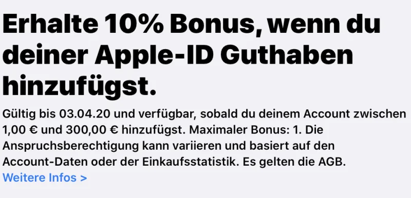 Bonusguthaben für iTunes-Karten: Diese Woche 15 Prozent extra bei Penny und Netto & 10 Prozent extra bei Apple (Update)
