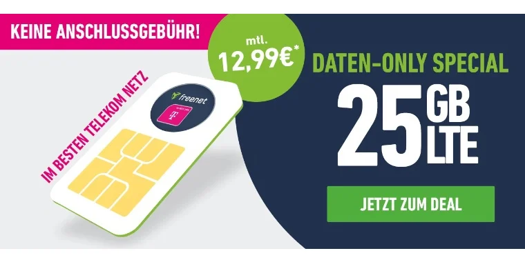 Surfen im Telekom-Netz: 25 GB Daten für nur 12,99 € monatlich