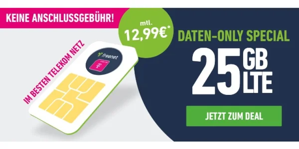 Surfen im Telekom-Netz: 25 GB Daten für nur 12,99 € monatlich
