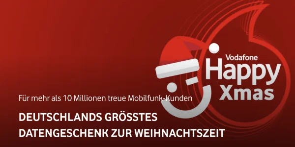 Vodafone schenkt seinen Kunden zur Weihnachtszeit 500 GB Datenvolumen