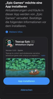 Epic verschenkt „Teacup“ für iOS & iPadOS in seinem mobilen Games Store