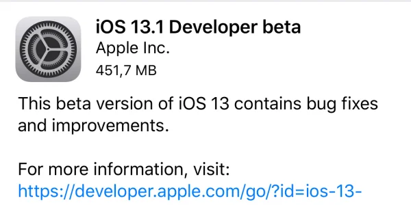 iOS 13.1 - Apple veröffentlicht eine neue Beta-Version für Entwickler