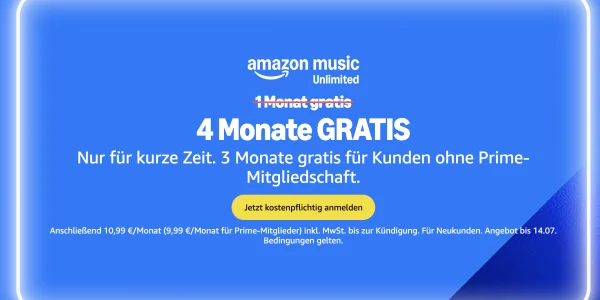 Amazon Music Unlimited gibt es jetzt bis zu vier Monate kostenlos