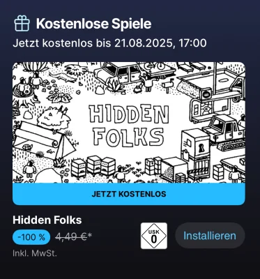 „Hidden Folks“ für iOS & iPadOS kostenlos im Epic Games Store