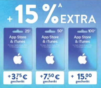 Bonusguthaben für iTunes-Karten: 15 Prozent extra bei Aldi Nord & Aldi Süd