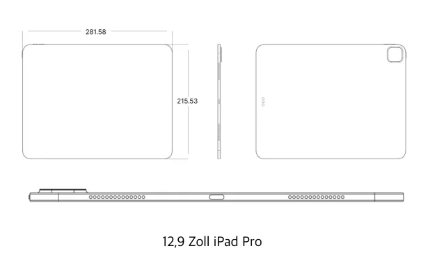 OLED iPad Pro: CAD-Zeichnungen zeigen das neue, dünne Design