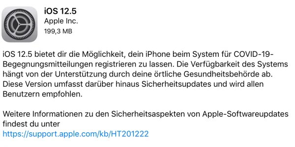 Corona-Warn-App für ältere iPhones: Apple veröffentlicht iOS 12.5