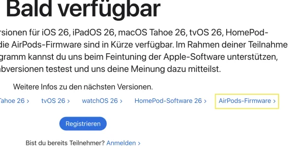 AirPods: Neue Firmware kann ab iOS 26 von privaten Nutzern als Public Beta getestet werden