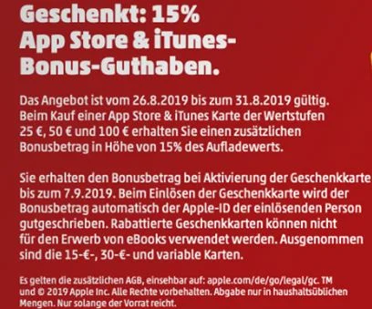 Bonusguthaben für iTunes-Karten: Bis zu 20 Prozent extra bei LIDL & Penny