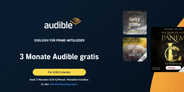 Nur noch heute: Audible gibt es für Prime-Mitglieder drei Monate lang kostenlos