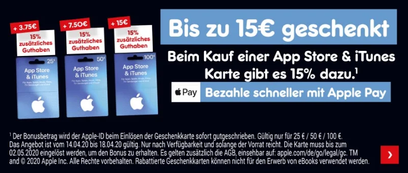 Bonusguthaben für iTunes-Karten: Diese Woche 15 Prozent extra bei Netto & LIDL