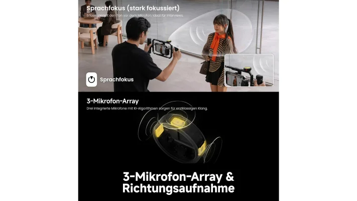 Insta360 Mic Pro: Lavalier-Mikrofon mit E-Ink-Display und 32-Bit-Float-Audio