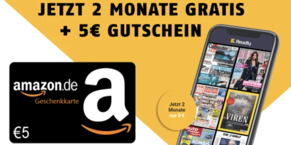 Readly zwei Monate kostenlos lesen & Gutschein für Amazon sichern